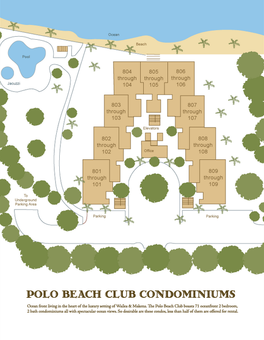 Polo Beach Club Map Maui Real Estate