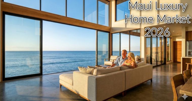 Maui luxury home interior with ocean view, illustrating the $4M and above market report