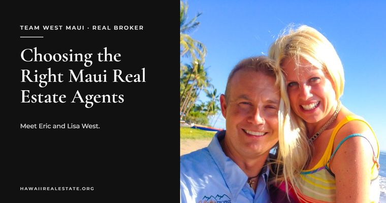 Eric and Lisa West of Team West Maui on a Maui beach